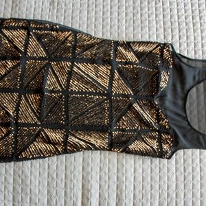 Geometric Sequence New Year's Ever Bronze Dress